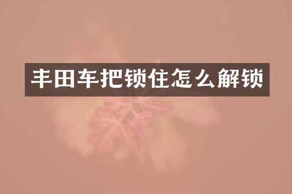丰田车把锁住怎么解锁