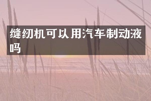 缝纫机可以用汽车制动液吗