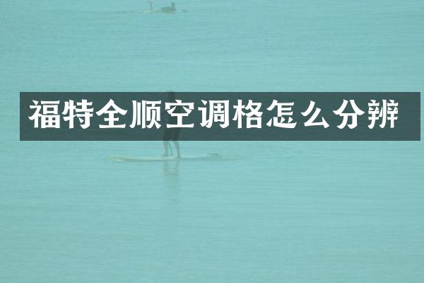福特全顺空调格怎么分辨