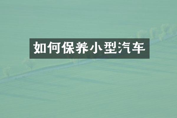 如何保养小型汽车