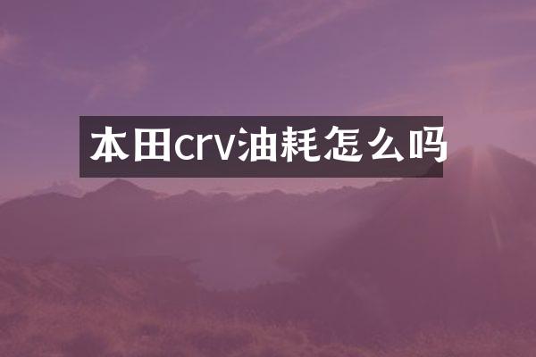 本田crv油耗怎么吗
