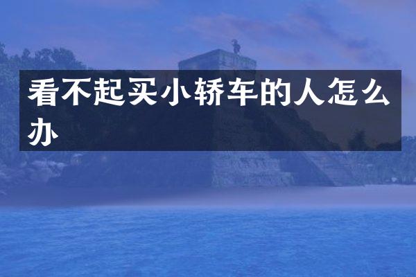 看不起买小轿车的人怎么办