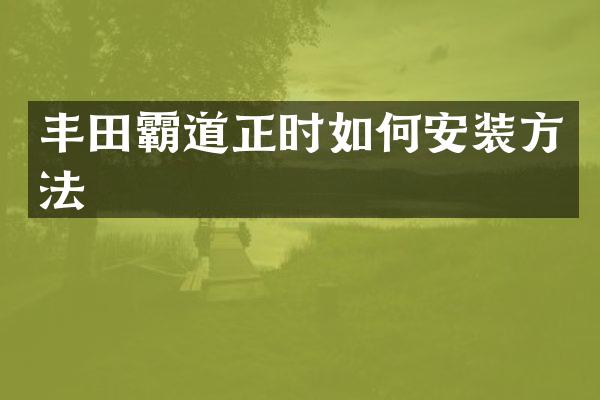 丰田霸道正时如何安装方法