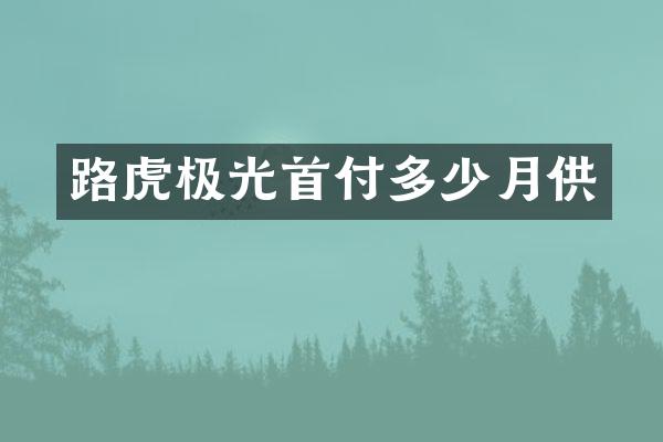 路虎极光首付多少月供