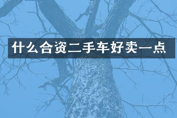 什么合资二手车好卖一点