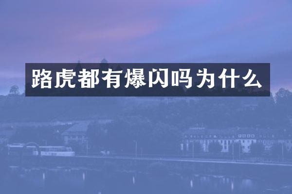 路虎都有爆闪吗为什么