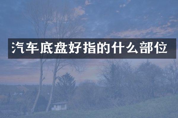 汽车底盘好指的什么部位