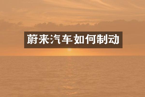 蔚来汽车如何制动