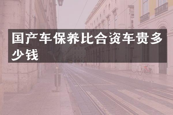 国产车保养比合资车贵多少钱
