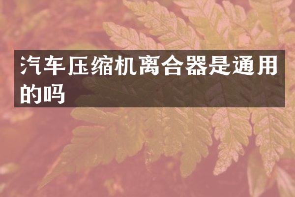 汽车压缩机离合器是通用的吗