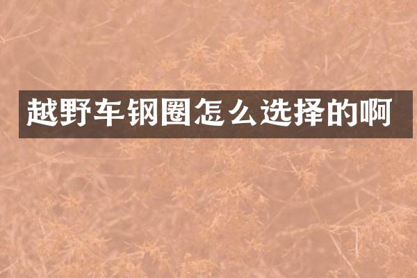 越野车钢圈怎么选择的啊