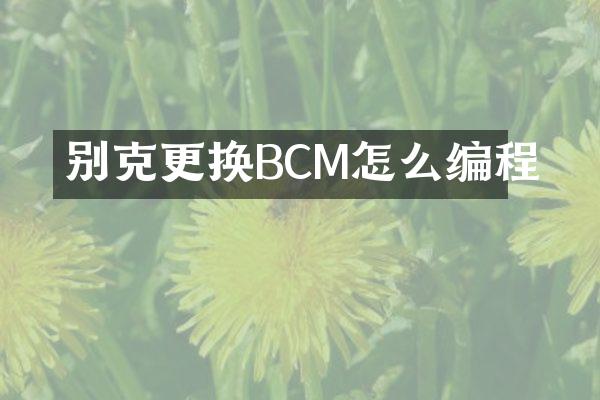 别克更换BCM怎么编程