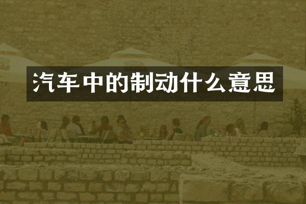 汽车中的制动什么意思