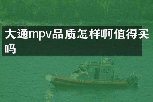 大通mpv品质怎样啊值得买吗