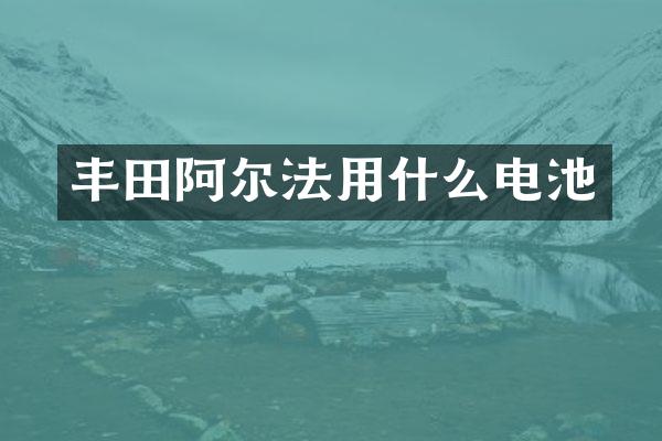 丰田阿尔法用什么电池