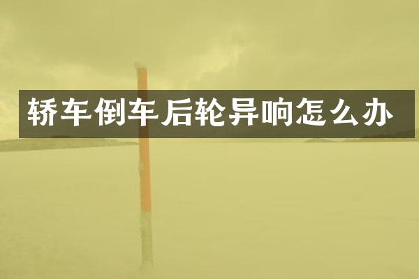 轿车倒车后轮异响怎么办