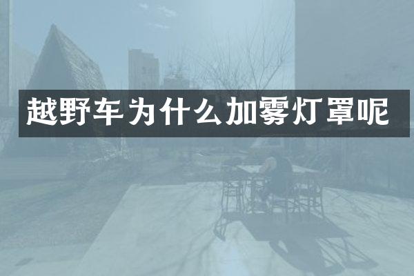 越野车为什么加雾灯罩呢