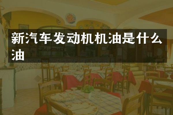 新汽车发动机机油是什么油