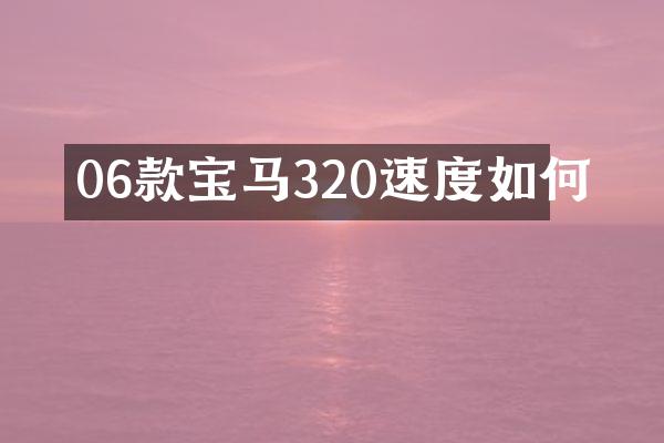 06款宝马320速度如何