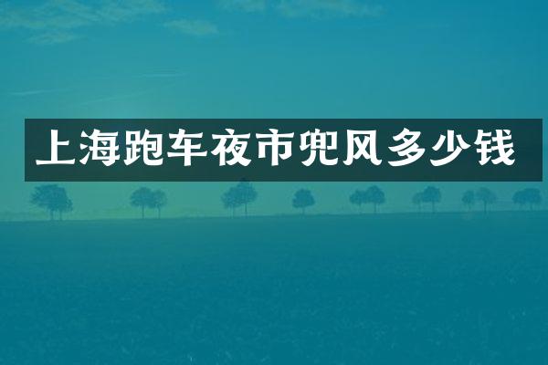上海跑车夜市兜风多少钱