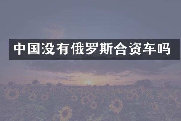 中国没有俄罗斯合资车吗