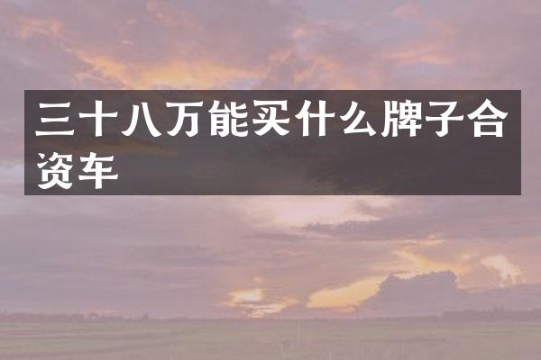三十八万能买什么牌子合资车
