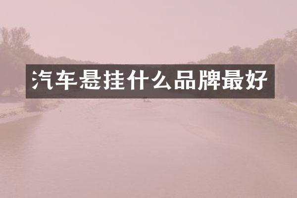 汽车悬挂什么品牌最好