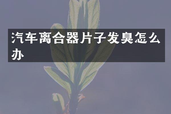 汽车离合器片子发臭怎么办