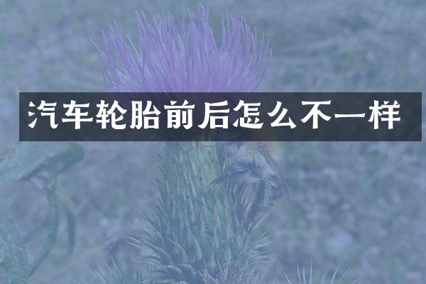汽车轮胎前后怎么不一样