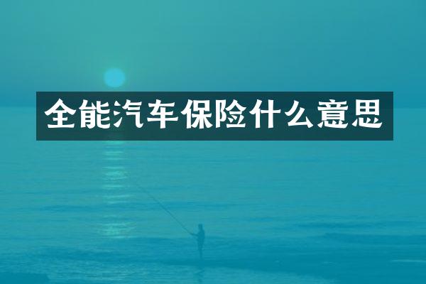 全能汽车保险什么意思