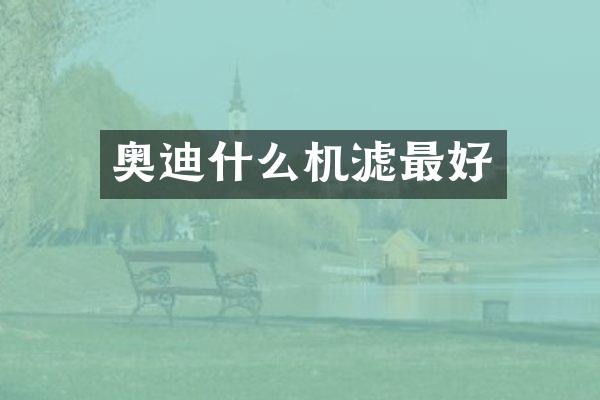 奥迪什么机滤最好