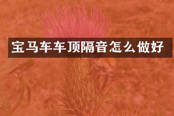 宝马车车顶隔音怎么做好
