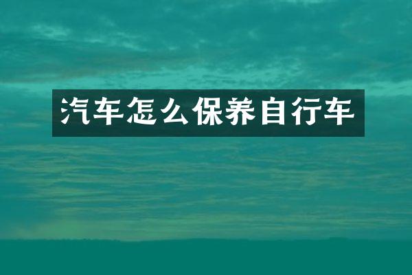 汽车怎么保养自行车