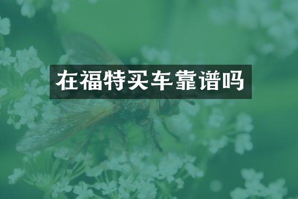 在福特买车靠谱吗