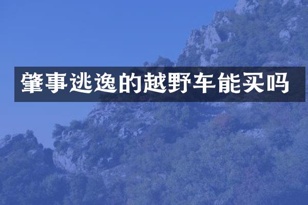 肇事逃逸的越野车能买吗