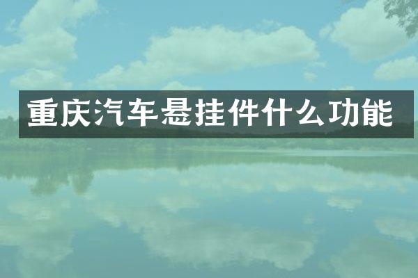 重庆汽车悬挂件什么功能