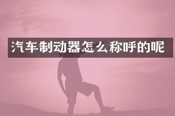 汽车制动器怎么称呼的呢
