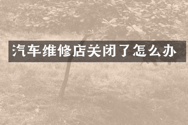 汽车维修店关闭了怎么办