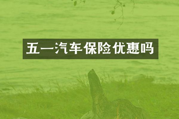 五一汽车保险优惠吗