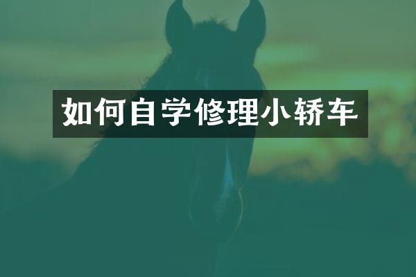 如何自学修理小轿车
