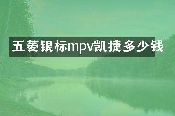 五菱银标mpv凯捷多少钱