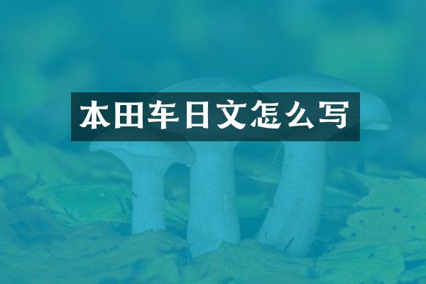 本田车日文怎么写