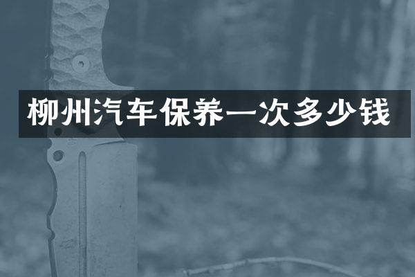 柳州汽车保养一次多少钱