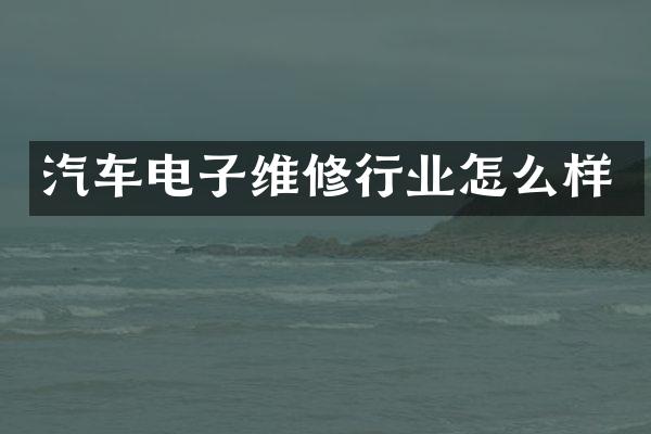 汽车电子维修行业怎么样