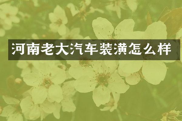 河南老大汽车装潢怎么样