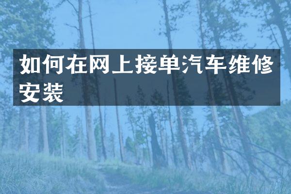 如何在网上接单汽车维修安装