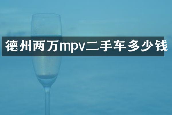 德州两万mpv二手车多少钱