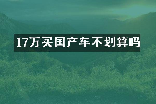 17万买国产车不划算吗
