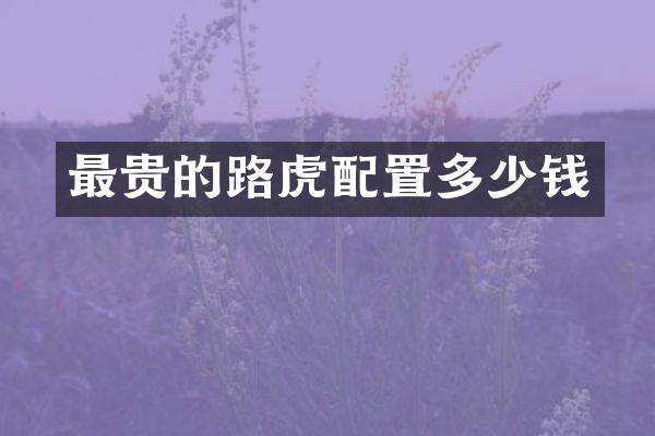 最贵的路虎配置多少钱
