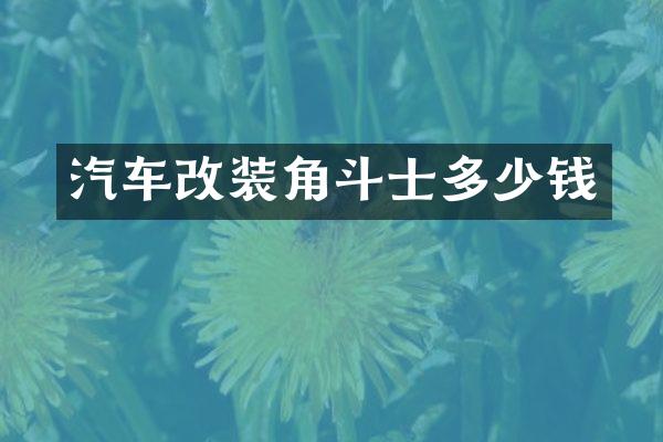 汽车改装角斗士多少钱